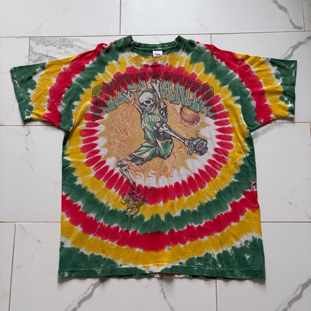 Vintage 1996 Lithuania Basketball Olympics Grateful Dead T Shirt Tee XL Tie Dye